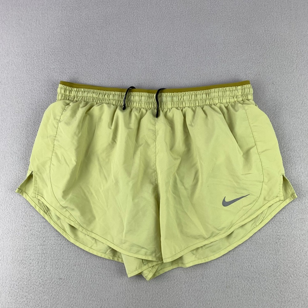 Nike Dri-FIT Tempo Running Shorts Women Large Green Activewear 3in Inseam